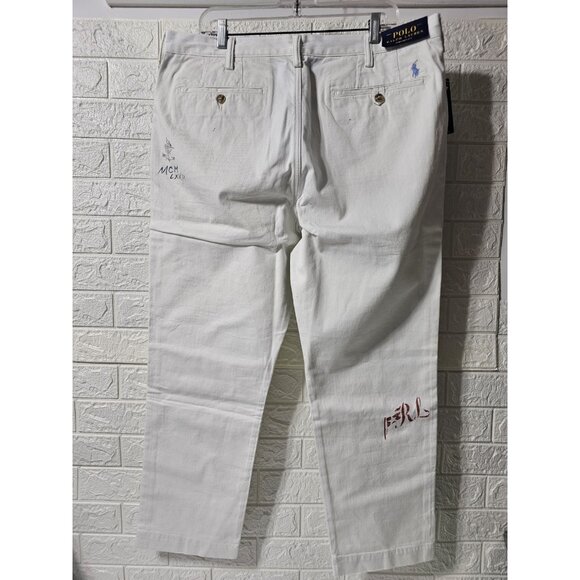 Polo Ralph Lauren Cotton Chino Pants Sailing Sailor Yacht Boating Artist Drawing - Picture 6 of 16